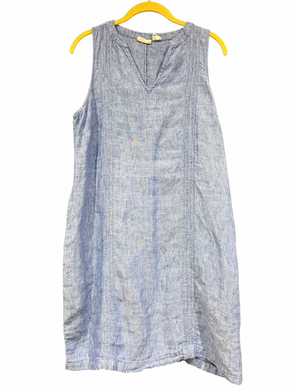 Sigrid Olsen Blue Knee Length Sleeveless 100% Linen V Neck
Shift Dress Sz M - Picture 8 of 10